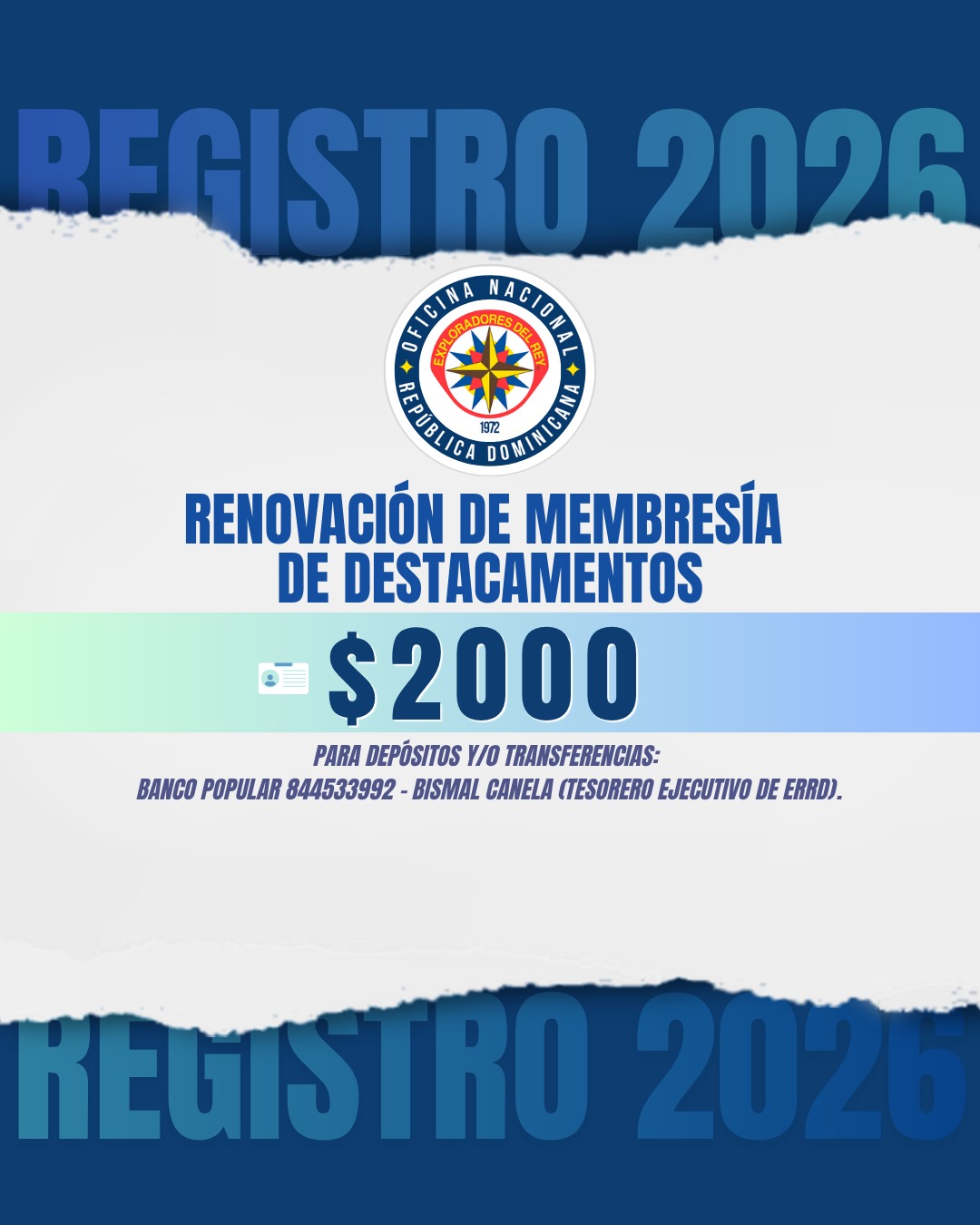 Regsitro destacamento ERRD